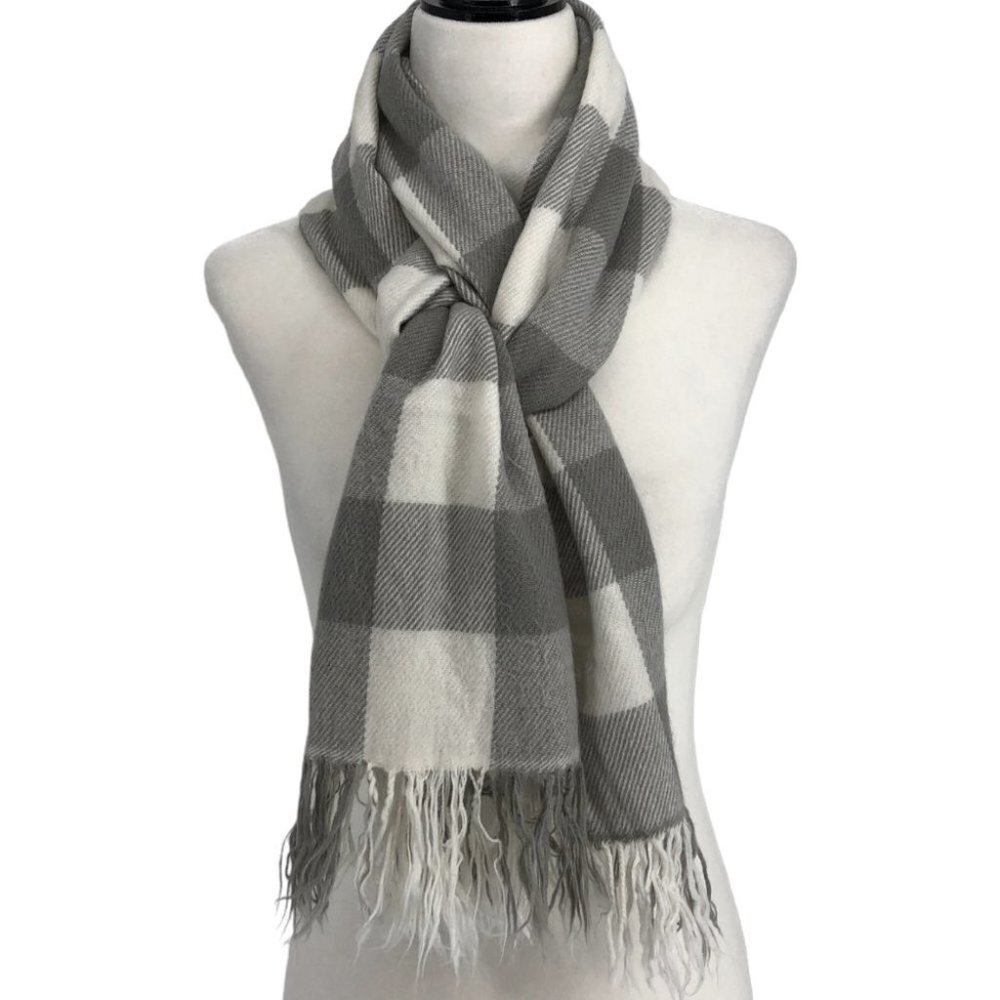 Old Navy Grey & White Checkered Scarf OS